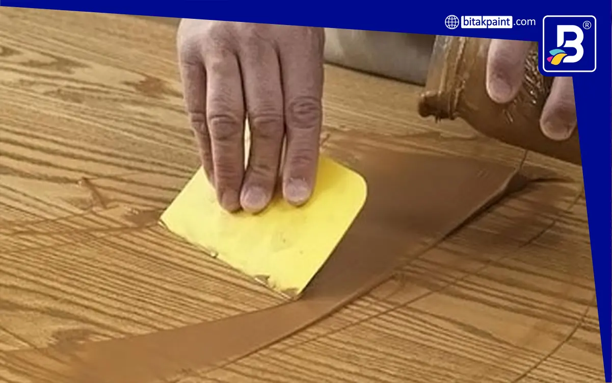 بتونه چوب نحوه لکه‌گیری رنگ چوب
